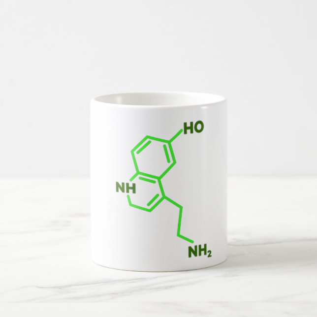 Taza De Café Insignia de molécula de serotonina (Centro)