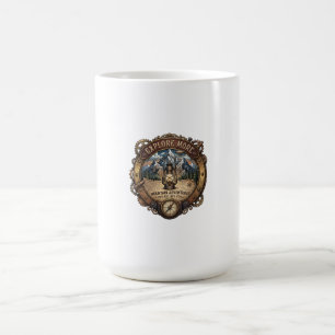 Taza De Café Insígnia de Montaña Steampunk con Linterna y Mapa