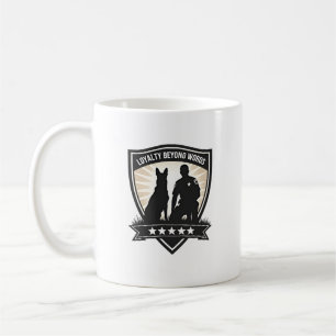 Taza De Café Insignia de policía K9 vintage más allá de la leal