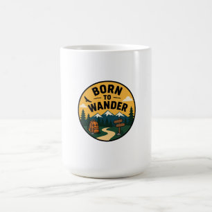 Taza De Café Insígnia de senderismo de montaña con mochila y se
