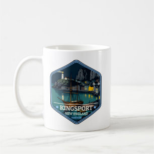 Taza De Café Insignia de viaje vintage de Kingsport New England