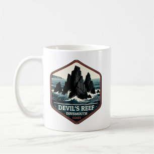 Taza De Café Insignia de viaje vintage de la costa de Innsmouth