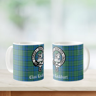 Taza De Café Insignia del Escudo de Clan Lockhart y Tartán