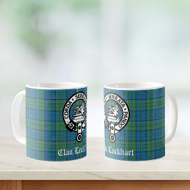 Taza De Café Insignia del Escudo de Clan Lockhart y Tartán