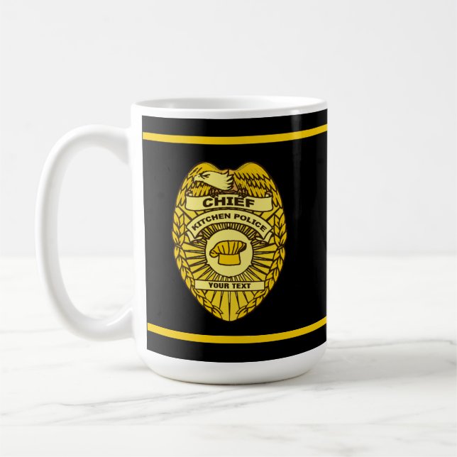 Taza De Café Insignia Del Jefe De La Policía De Cocina (Izquierda)