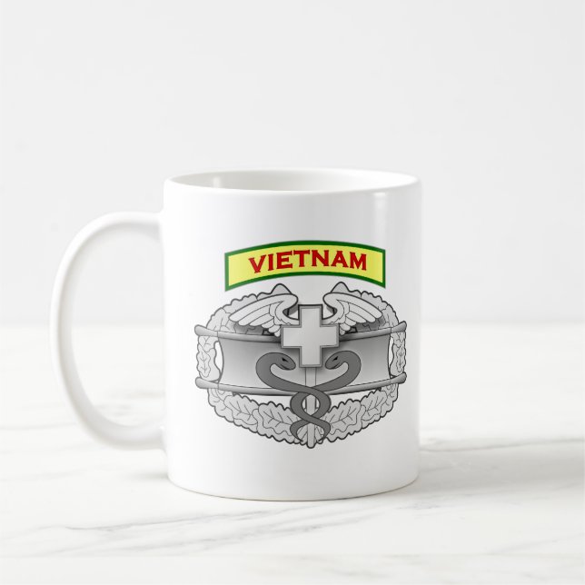 Taza De Café Insignia del médico del combate - veterano de (Izquierda)