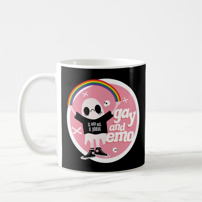 Taza De Café Insignia gay y emo (Izquierda)