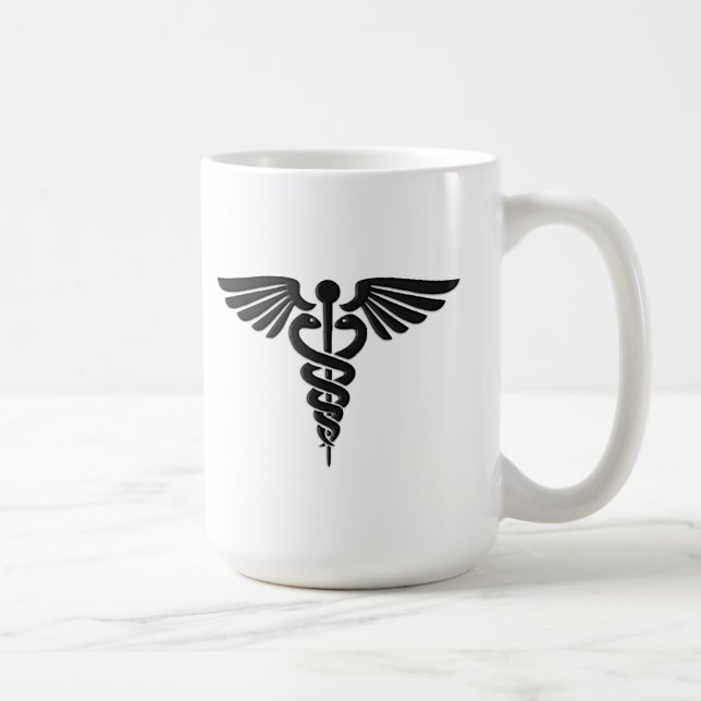 Taza De Café Insignia Médica Caduceo (Derecha)