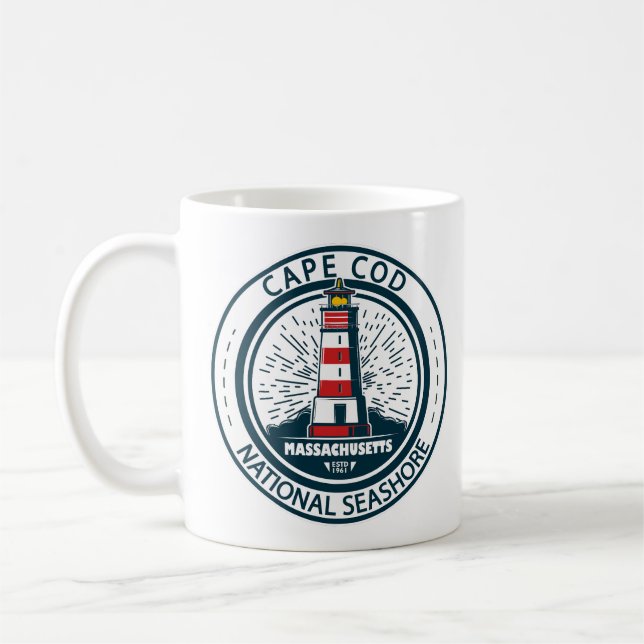 Taza De Café Insignia nacional de Cape Cod para Massachusetts (Izquierda)
