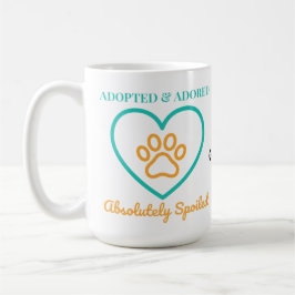 Taza De Café Insígnia Oficial de Mascota Rescatada Adoptada, Am