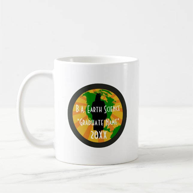 Taza De Café Insignia para graduados en ciencias de la Tierra ( (Izquierda)