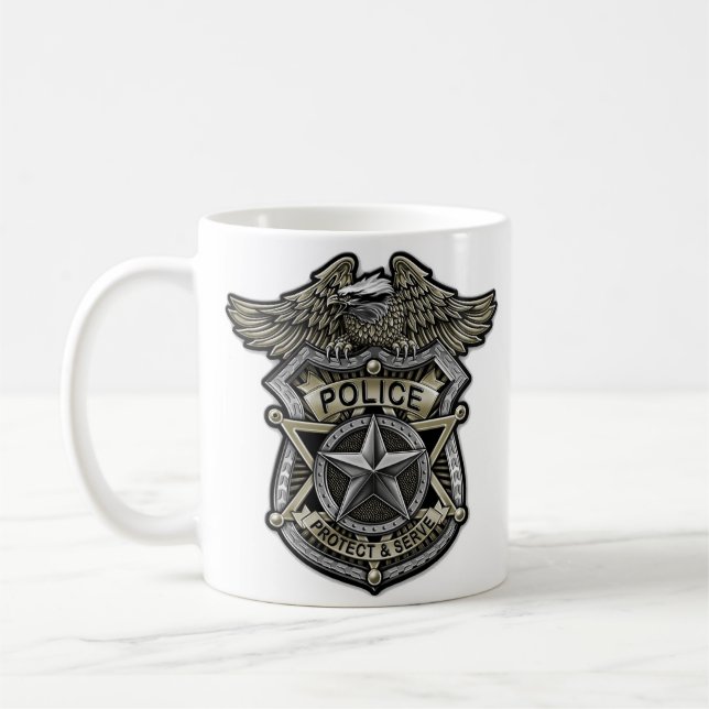 Taza De Café Insignia policial (Izquierda)