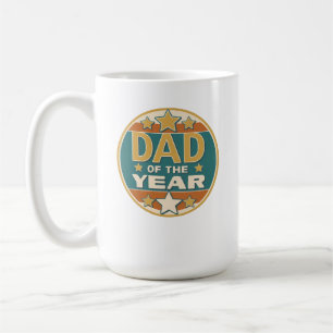 Taza De Café Insignia retro de papá del año - regalo del día de
