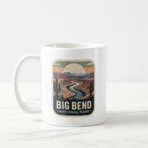 Taza De Café Insignia Retro del Parque Nacional Big Bend