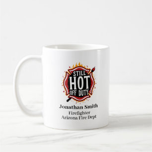 Taza De Café Insígnia Única de Bombero en Cruz de Malta Roja