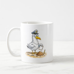 Taza De Café Inspector de gusanos ave cómico