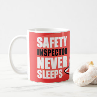 Taza De Café Inspector de seguridad nunca duerme Diversión Retr