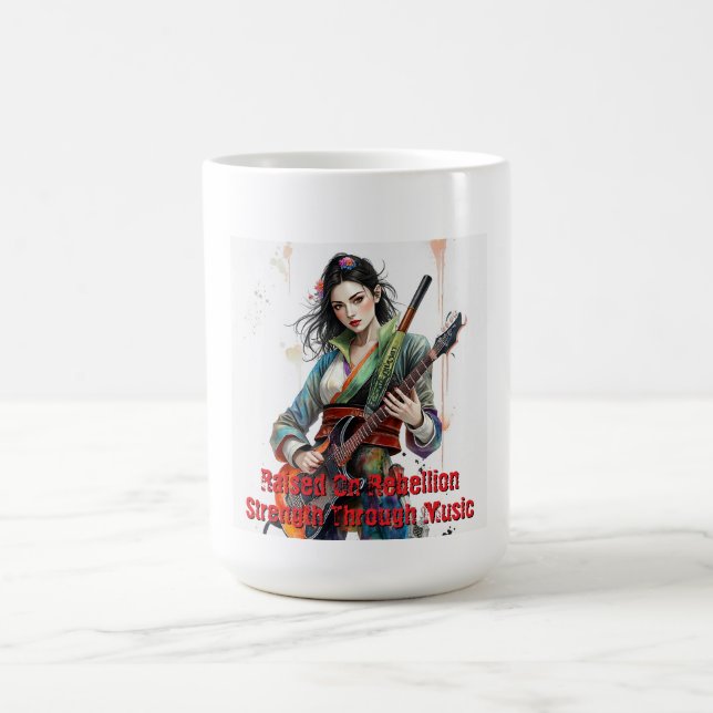Taza De Café Inspiración de arte guítero personalizado guerrero (Centro)