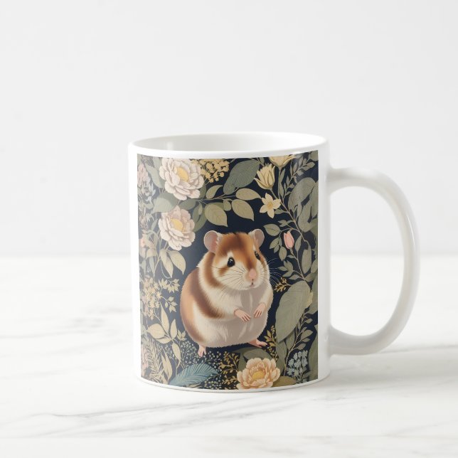 Taza De Café Inspiración de Cute Hamster William Morris (Derecha)