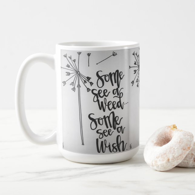 Taza De Café Inspiración de Dandelion - hierba/deseo (Con donut)