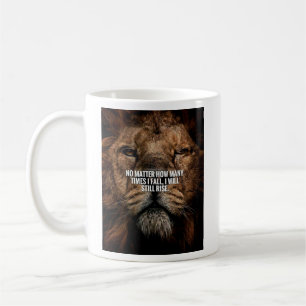 Taza De Café Inspiración de león - Caída y ascenso - Motivación