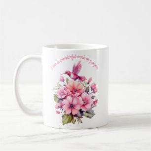 Taza De Café inspiración de pájaros floridos y que rebosan