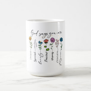 Taza De Café Inspiración de versículos bíblicos Flor silvestre 