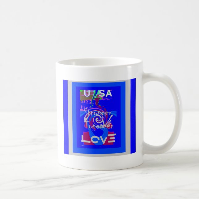 Taza De Café Inspiración EE.UU. Somos más fuertes juntos con am (Derecha)