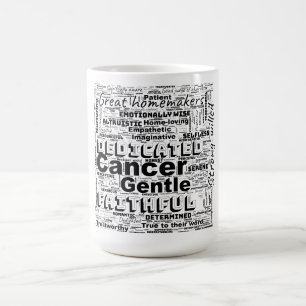 Taza De Café Inspiración en la nube de la palabra zodiaca del c