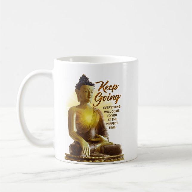 Taza De Café Inspiración Motivación Buda Blanco (Izquierda)