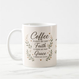 Taza de café inspirador Coffee, Faith & Grace