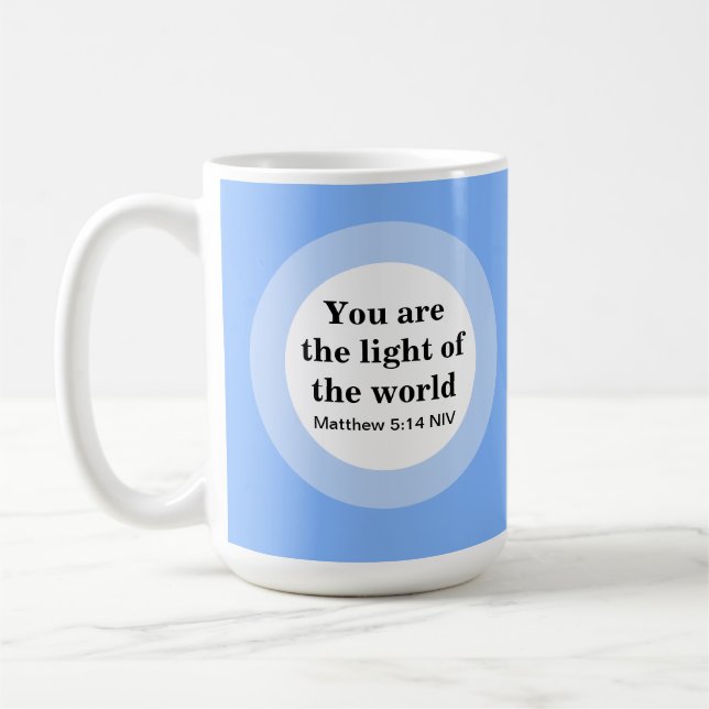 Taza De Café Inspirador Eres la luz del azul mundial (Izquierda)