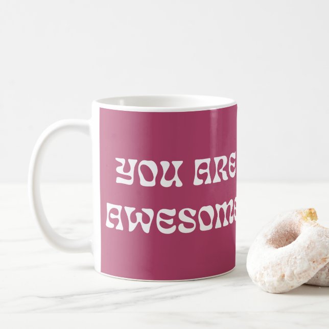 Taza De Café Inspirador motivacional púrpura que eres increíble (Con donut)