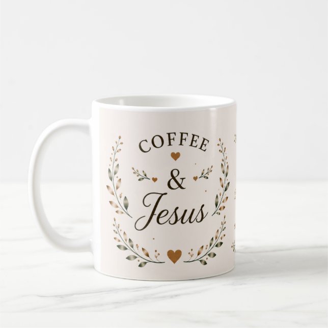 Taza de café inspiradora | Café y Jesús (Izquierda)