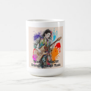 Taza De Café Inspiradora de arte guitarista japonesa personaliz