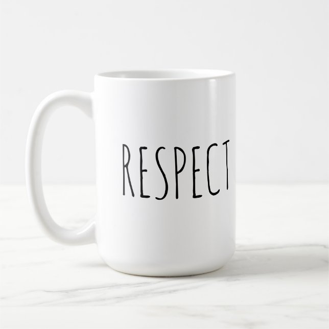 Taza de café inspiradora de la cita del respecto (Izquierda)