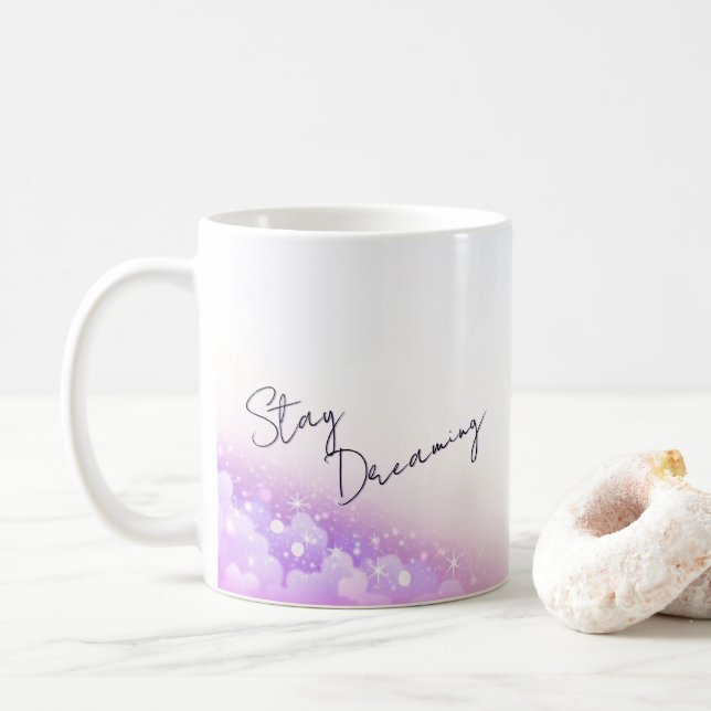 Taza de café inspiradora "Sigue soñando" (Con donut)