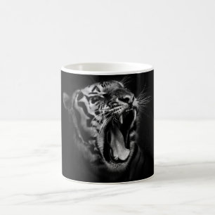 Taza De Café Inspiradores ojos de tigre blanco y negro