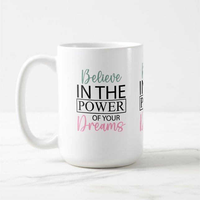 Taza De Café Inspirando creer en tus sueños café (Izquierda)