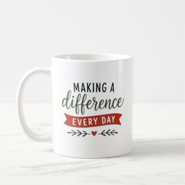 Taza De Café Inspirando Diferencia Cada Día (Izquierda)