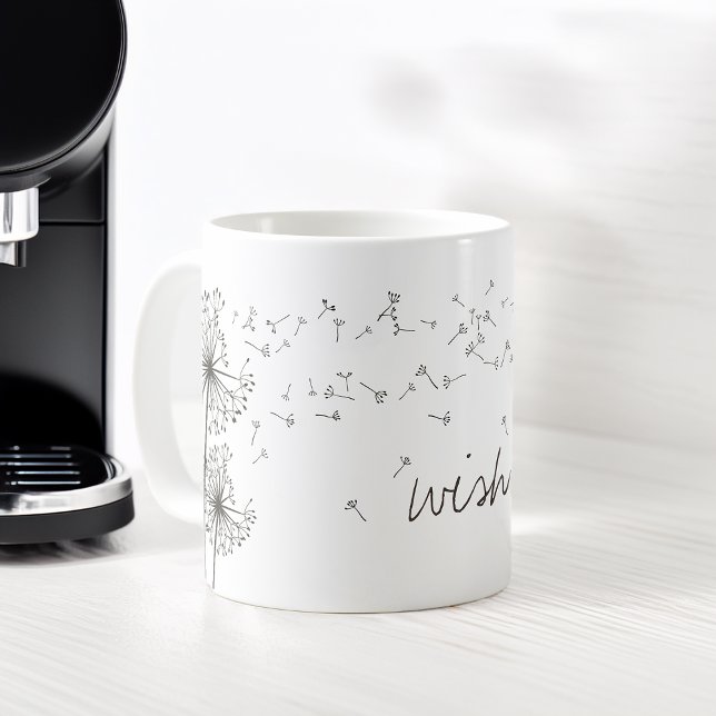 Taza De Café Inspirando Wish Dandelion Graphic (Inspiring Wish Dandelion Graphic Coffee Mug)