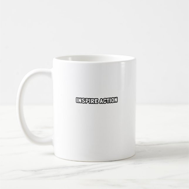 Taza De Café Inspirar acción Motivación Liderazgo Influencia Pr (Izquierda)