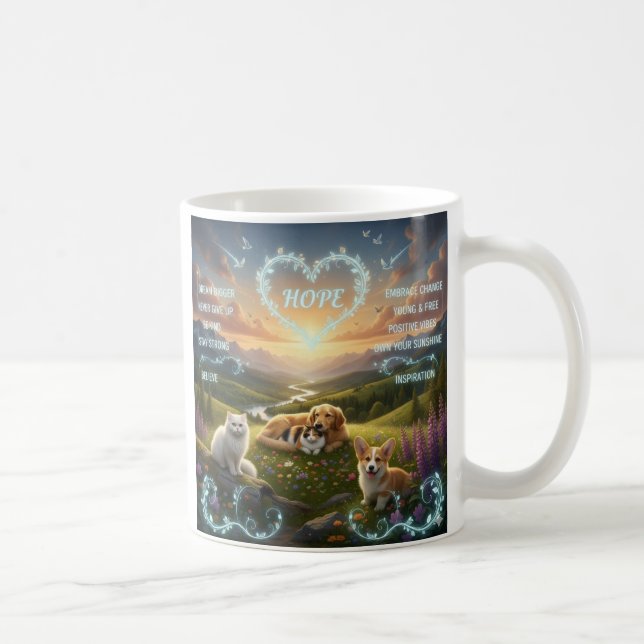 Taza De Café Inspirational Pets & Nature: Motivational Quotes A (Derecha)
