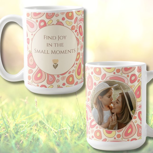 Taza De Café Inspirational Quote Mug with Custom Photo  (Inspirational Quote Mug with Custom Photo | Find Joy in the Small Moments)