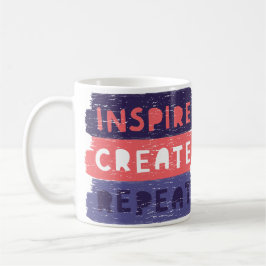 Taza De Café Inspire Create Repeat Mug – Motivational Artistic