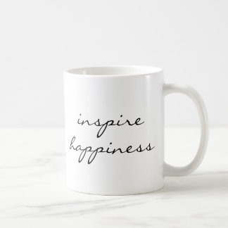Taza De Café Inspire Happiness Script Handwriting Alentation