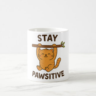 Taza De Café  Inspiring "Stay pawsitive" Quote Print