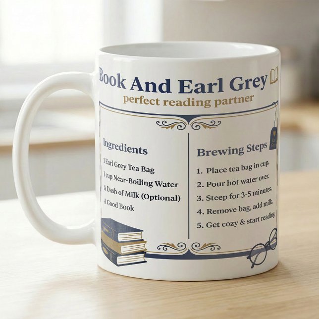 Taza De Café Instrucciones de Té para Amantes de Libros (Subido por el creador)