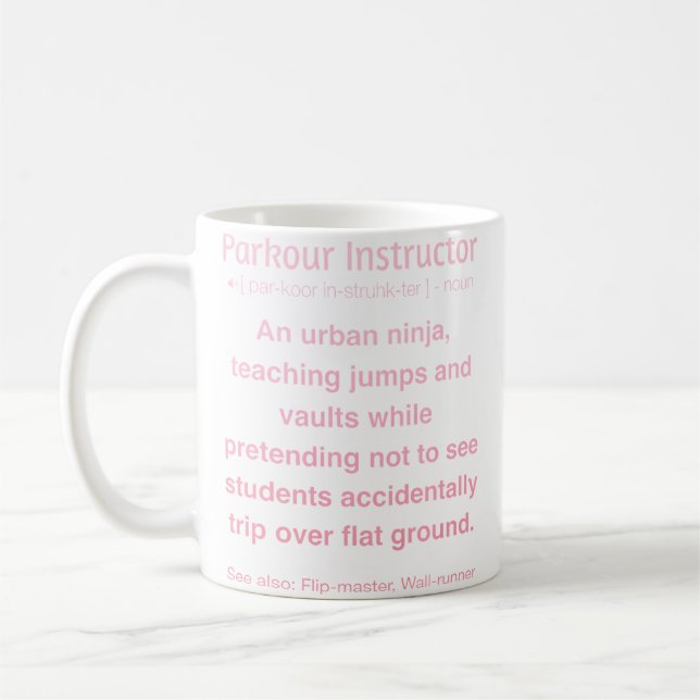 Taza De Café Instructor de Parkour Divertido (Izquierda)