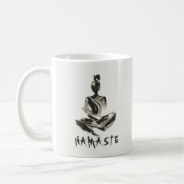 Taza De Café Instructor de Yoga Lotus Meditation Pose Brushstro